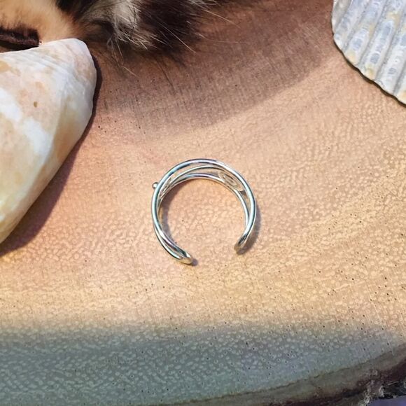 Wide Band Swirl Sterling Silver Toe Ring - Picture 5 of 5